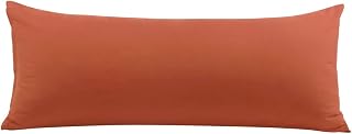 PiccoCasa 110 GSM Microfiber Zippered Body Pillow Cover, 20x48 Rust Color