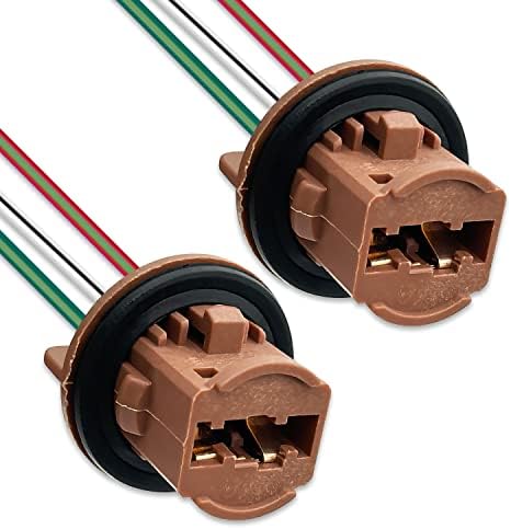 DAMA 7443 T20 Turn Signal/Reverse Light Bulb Socket Wire Harness Adapter Female Pigtail CNT7443FX2 | One Pair Deal