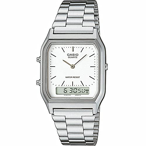 Image of Casio AQ-230A-7D /AQ230A-7D Analog Digital Metal Belt Silver Dial Unisex Watch
