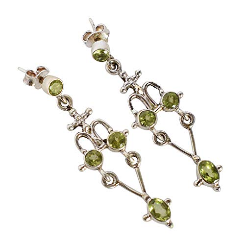 Boucles d'oreilles péridot hypoallergéniques en argent 925 pour oreilles sensibles
