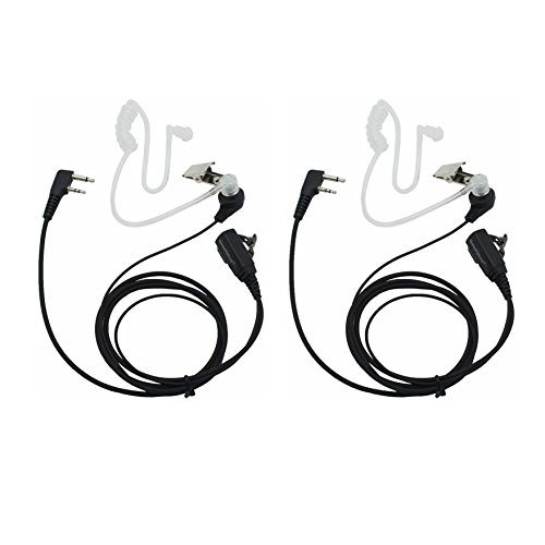 GoodQbuy® 2 Pin PTT Mic Covert Acoustic Tube Earpiece Headset Compatible with Icom Radio IC-F24S IC-F31 IC-F3 IC-F3S IC-F4 (Pack of 2)
