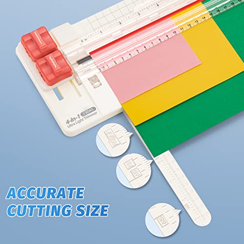 Frifreego 4-In-1 Rotary Paper Cutter, 12Inch Portable Paper Slicer, Multifunctional Photo Paper Trimmer, With 4 Types Of Blades For Straight, Wave, Dotted And Creasing Line, 6-Sheet Cutting Capacity #TOP4