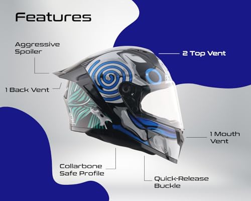 Image of Vega Sonic Saw Full Face Helmet -Black Blue-M