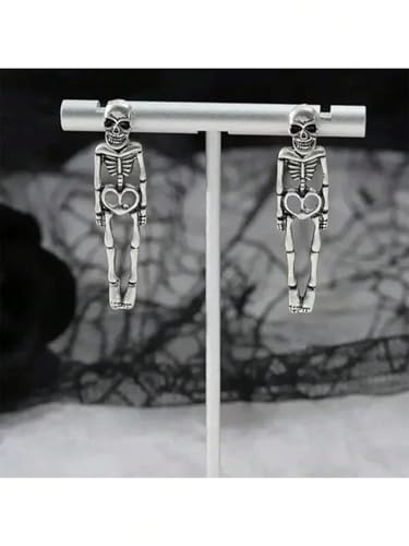 2pcs Gothic Skull Faux Human Skull Bone Drop Earrings Stud Earrings Halloween For Women Suitable For Halloween Party4