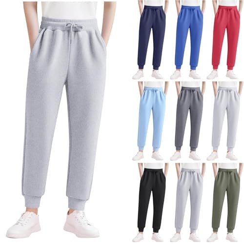 Girls Sweatpants Athletic Drawstring Comfy Cotton Joggers Teen Boys Track Pants with Pockets for Kids 5-16 Years2