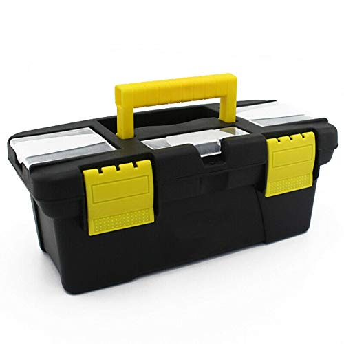 Guilty Gadgets Boîte à outils portable en plastique pour visser, tournevis, marteau, outil avec plateau à outils amovible Cover