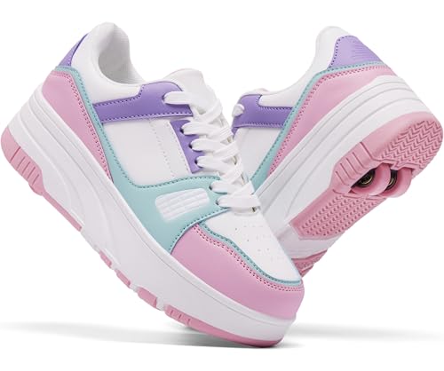 ANEFUN Jungen Mädchen Schuhe mit Rollen Skate, Kinder Rollschuhe Schuhe mit 4 Rollen Abnehmbar, Komfort Outdoor Sportschuhe für Kinder ANEFUN Jungen Mädchen Schuhe mit Rollen Skate, Kinder Rollschuhe Schuhe mit 4 Rollen Abnehmbar, Komfort Outdoor Sportschuhe für Kinder