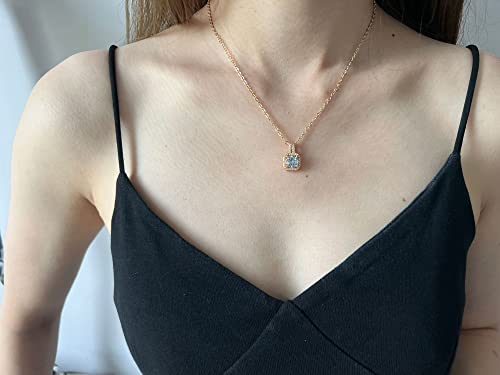 Txibikn 4 Pieces Fashion Shiny Square Zircon Crystal Pendent Necklace Earring Ring Jewelry Set for Women Wedding Party Prom Holiday Gifts (Gold)