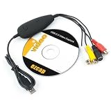 KSRplayer USB 2.0 RCA Audio Video Capture Adapter VHS to DVD Converter Recorder for Windows Xp, 2000, Vista, Window 7, Window 8 ,10