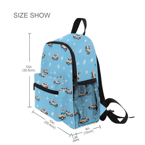 Plaaee Toddler Backpack for Boys Cute Cartoon Police Car Kids Preschool Kindergarten Backpacks for Girls M4