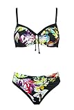 Bügel Bikini Charmline Damen Bikini-Set Wild Colour Style 2055 des.840 (384 Black-Paradise, 44D)