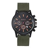 Lancardo Orologio sportivo con quadrante nero per orologio impermeabile da uomo in nylon con cinturino in nylon, Verde