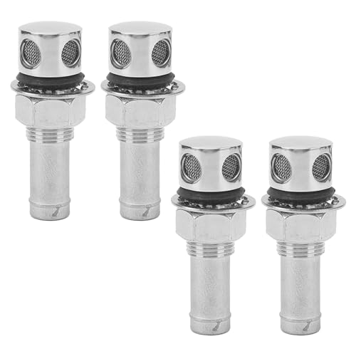 4pcs Marine Fuel Gas Vent for Boats, Straight Stainless Steel 316 Marine Fuel Vent, Shock Resistant, Easy Installation, Fit for 5/8 inch Hose