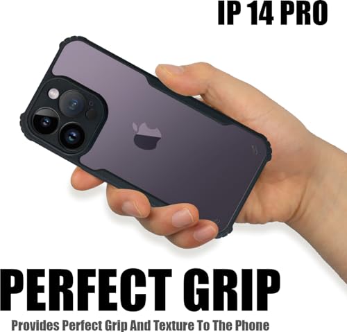 Image of AIBEX Crystal Clear Back Cover Case for Apple iPhone 14 Pro | 360 Degree Protection | Shock Proof Design | Transparent Back Cover Case (PC & TPU, Black Bumper)