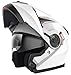 Motorcycle Modular Full Face Helmet DOT Approved - YEMA YM-925 Motorbike Casco Moto Moped Racing Helmet with Sun Visor for Adult,Youth Men and Women - White,XL