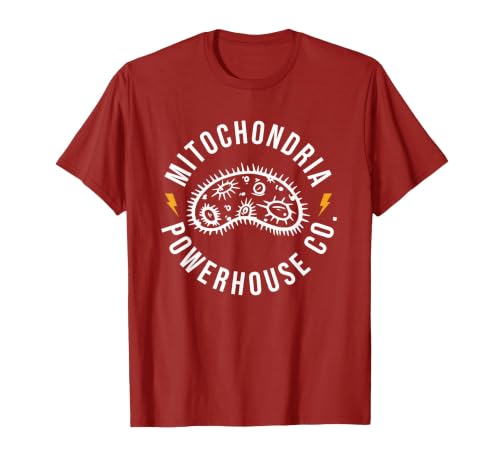 Mitochondria Powerhouse Co. T-Shirt, Men, Cranberry Red, Small