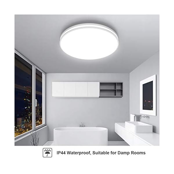 Badezimmer Lampe 20W, Airand Deckenlampe Led Deckenleuchte Rund 4000K Neutralweiß, Flimmerfreie Badleuchte IP44… – Bild 6