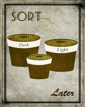 Laundry Room Home Decor Set - Iron Wash Fold Sort Mini Art Prints Posters 8X10 Inches #TOP1