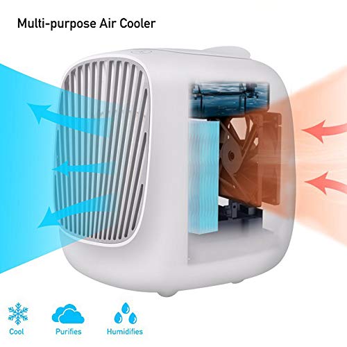 XINGKEJI Mini Ar Condicionado Portátil Controle de Toque 3 Velocidades Ventoinhas Alimentado por USB