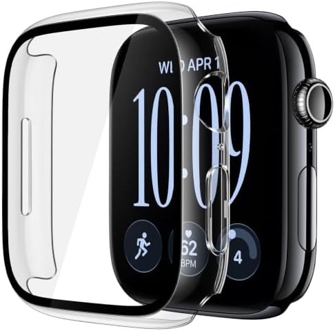 Misxi Schutzhülle mit Displayschutz für 42mm Apple Watch Series 12 | 2 Stück, Harte PC-Hülle, Gehärtet Displayschutzfolie, Kratzfest & Stoßfest, Ultradünn, Transparent