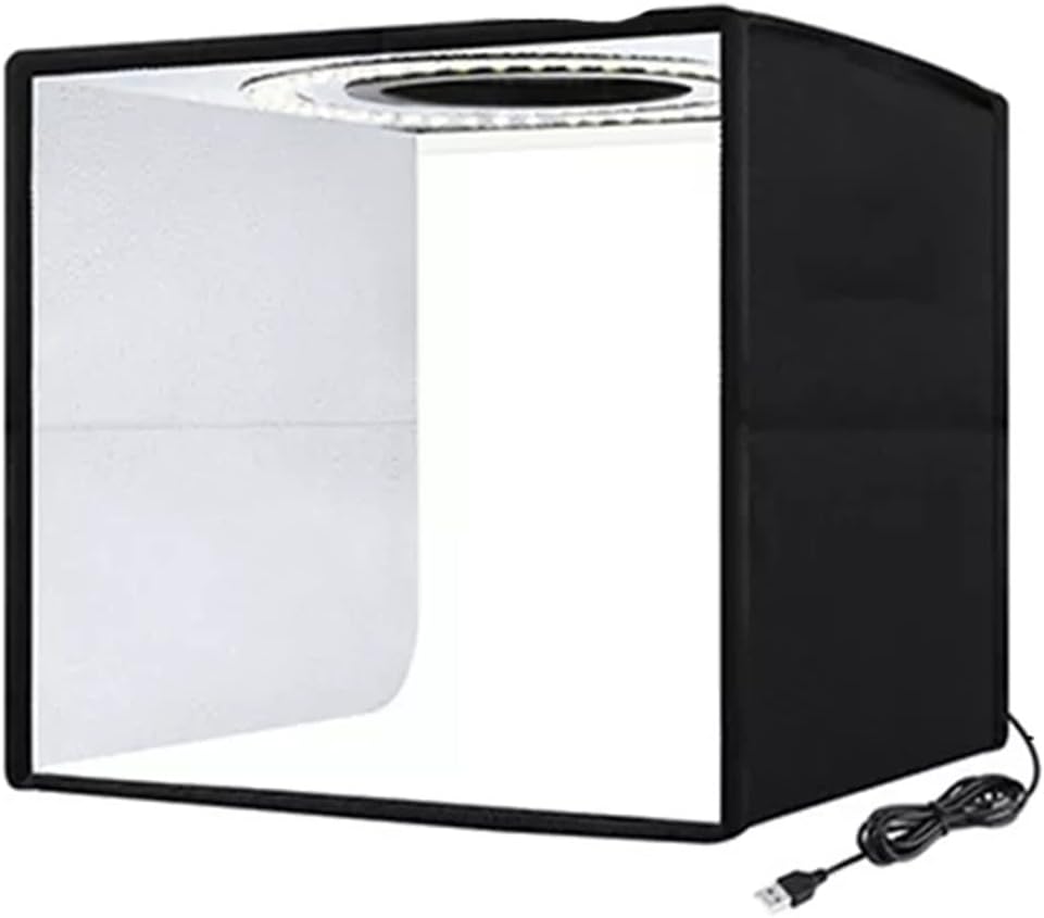 Photo Studio Light Box with 12 Colors Background Mini Tabletop Lightbox Photography Soft Box Shooting Box Tent Ring Light (D 25 * 25 * 25cm)