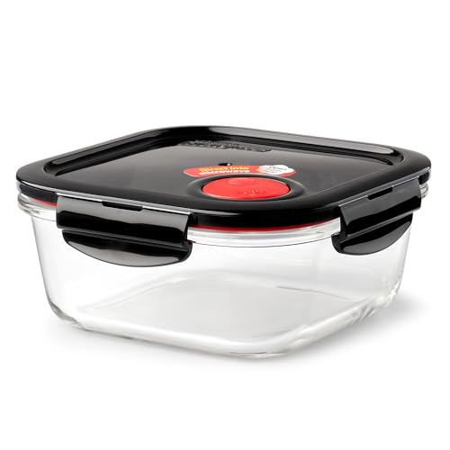 Lock & Lock Frischhaltedose aus Glas mikrowellengeeignet - Oven Glass - Auflaufform eckig mit Deckel für Backofen, Mikrowelle & zum Einfrieren, 750 ml