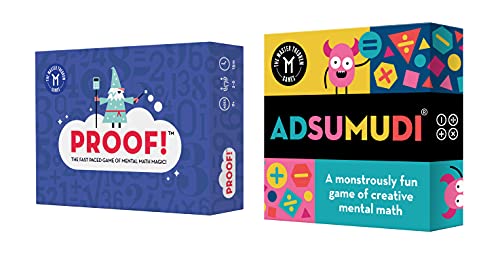 Proof! and Adsumudi Math Games Bundle - Fast Paced, Fun Card Games to Improve Mental Math Skills for Kids Ages 8-12