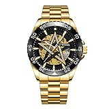  YIBOKANG Cinturón Deportivo Casual Para Hombres Reloj Mecánico Automático Estrella De Cinco Puntas Creativa Hueco 30 M Reloj Impermeable Reloj Mecánico De Acero Luminoso Para Negocios Regalos Para Hom