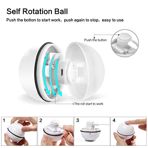 Interactive Cat Toys Ball Best Smart Cat Interactive Toys Automatic Self-Rotating and USB Rechargeable Cat Electronic Toy Ball for Indoor Cats Kitten Exercise Toys - Thumbnail 6