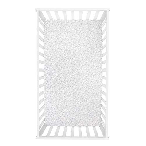 Leopard Print Deluxe Flannel Fitted Crib Sheet-Leopard Print Scatter Print Cotton Flannel, Gray, Fully Elasticized, 10 In Deep Pockets, Fits Standard Crib Mattress 28 In X 52 In #TOP1