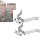 BlesConi Set di staffe regolabili per antenna da parete, morsetto telescopico in ferro zincato resistente, per asta TV e asta bandiera, finitura argento