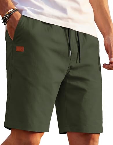 COOFANDY Men's Casual Shorts Lightweight Elastic Waist Golf Hiking Shorts