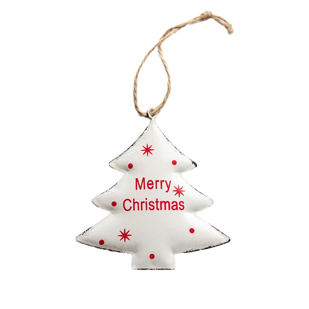 CTRLZS Wrought Iron Christmas Tree Pendant Star Bell Christmas Party Home Decoration Pendant D