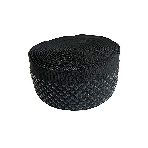 Elastic Tape Dot Silicone Backed Gripper Elastic Non Slip for Garment & Underwear Accessory 5 Yards Per Roll (Black, 2 )