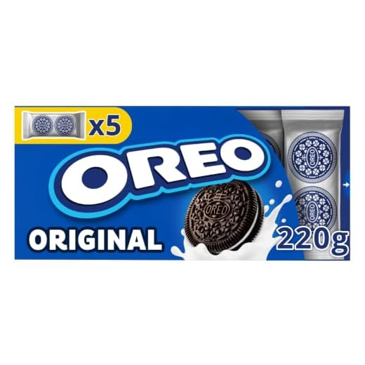 Oreo Original Galletas de Cacao Rellenas de Crema Sabor Vainilla 220g - Caja con 5 Paquetes