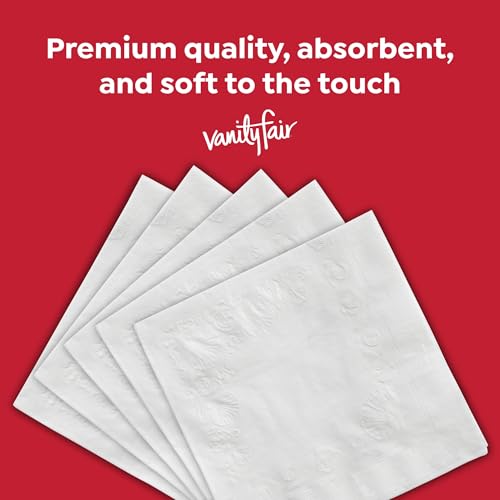 image for Vanity Fair Everyday Paper Napkins, 400 Count, Disposable Napkins Made