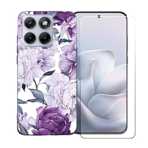 CongJiaLingXi�P�[�X�K�p �� Motorola Edge 70 Fusion (6.78") �K�p �� �d�����ꂽ�K���X�X�N���[���v���e�N�^�[�A�_�炩���V���R�[���V�F���o���p�[�h�Ռ�TPU�ی�J�o�[�������,LLM28