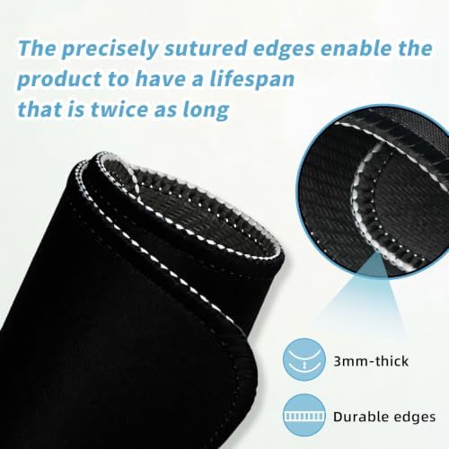 Dacovi Small Mouse pad, with Edge-Sewn Design, extends Service Life by Twice, occupying the Optimal Size for the Mouse and Wrist Position. (Black) - 1