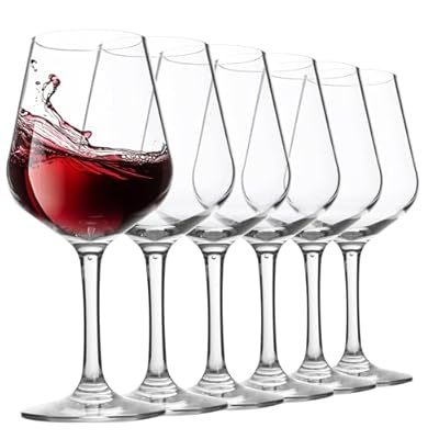 10-ounce Unbreakable Plastic Acrylic Stem Wine Glasses, set of 6-clear, Red or White Wine Glass, Dishwasher Safe, BPA Free (clear, Medium)