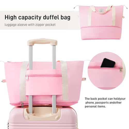image for Merax Luggage sets of 2 Piece 20 24 IN Carry on Luggage Hard Case Whit