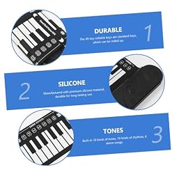 JOINPAYA 1 Jeu De Piano À 49 Touches Piano Électrique Portable Clavier De Piano Enroulable Piano Créatif Piano À Main Piano Pliable Piano Pliant Pour Abs Noir - Les Beatles, Paul McCartney, John Lennon, RIngo Starr, George Harrison JOINPAYA 1 Jeu De Piano À 49 Touches Piano Électrique Portable Clavier De Piano Enroulable Piano Créatif Piano À Main Piano Pliable Piano Pliant Pour Abs Noir – Image 3