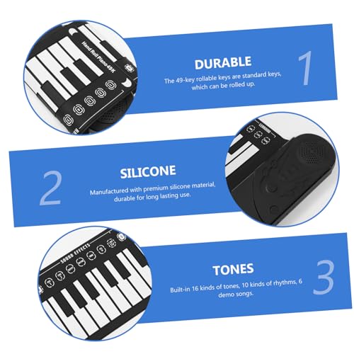 JOINPAYA 1 Jeu De Piano À 49 Touches Piano Électrique Portable Clavier De Piano Enroulable Piano Créatif Piano À Main Piano Pliable Piano Pliant Pour Abs Noir - Les Beatles, Paul McCartney, John Lennon, RIngo Starr, George Harrison JOINPAYA 1 Jeu De Piano À 49 Touches Piano Électrique Portable Clavier De Piano Enroulable Piano Créatif Piano À Main Piano Pliable Piano Pliant Pour Abs Noir – Image 4