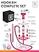 Pink Hookah Set with Everything - Hookah Set 2 Hose - YADO Square Shisha To Go with Hooka Charcoal Holder and Big Silicone Pink Bowl and Bag for Shisha Hooka Set