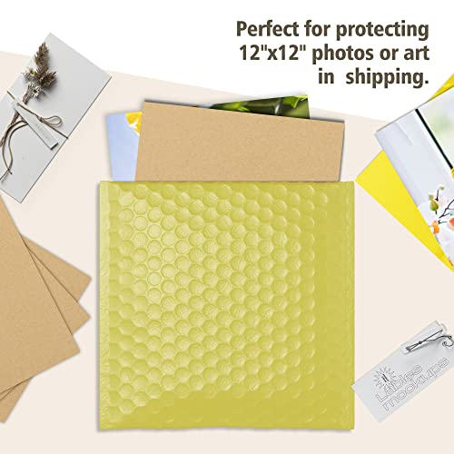 Image of Golden State Art 50 Pack 12x12 Corrugated Cardboard Sheet 1 /8 inch Flat Inserts | Flat Layer Pads, Corrugated Card Board Inserts For Packing, Mailing or DIY Art Crafts, Box Dividers (Brown)