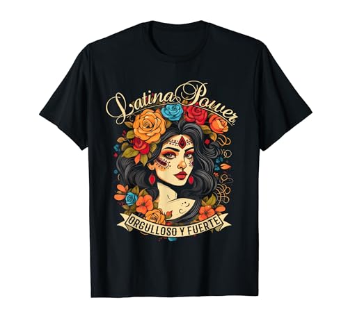 Hispanic Heritage Latina Power Flores Mujeres Camiseta