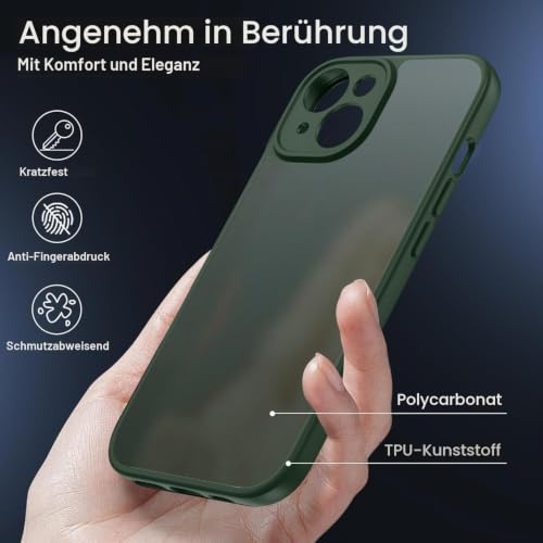 ORDA für iPhone 13 Hülle, Vollständiger Kameraschutz, Grün – Ansicht 4