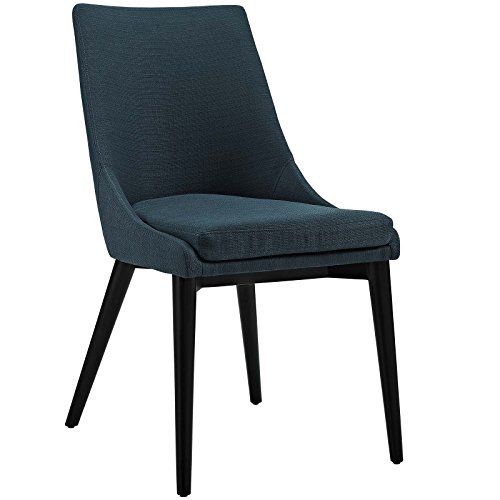Modway Viscount Mid-Century Modern Upholstered Fabric Kitchen And Dining Room Chair In Azure #TOP24