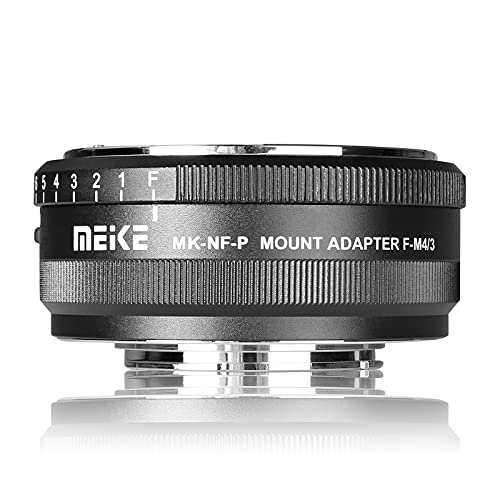 Meike F To M4/3 Mft Olympus Adapter Compatible With Nikon F Mount Lens To M4/3 Mft Mount Cameras With Full Metal Body Design For Olympus Pen E-P1 P2 P3 P5 E-Pl1 Panasonic Lumix Gh1 Gh2 Gh3 Gh4 Gh5 Gx7 #TOP2