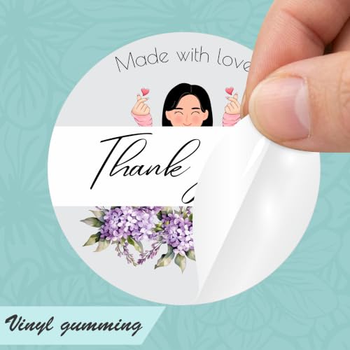 Image of Trifirt Self Adhesive Thank You Stickers for Packaging | Waterproof Vinyl Labels for Small Business, Gift Wrapping, Envelopes, Boxes & Mailers | Strong Adhesive, Easy Peel & Stick (Pattern 3)