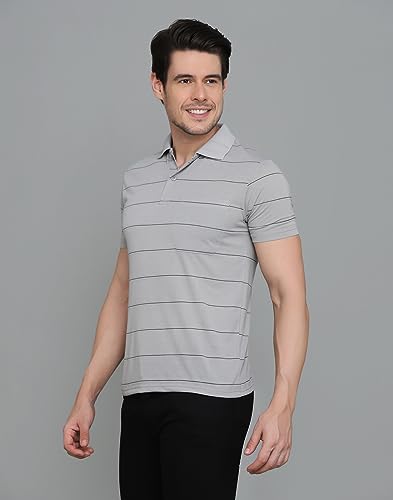 Image of INKKR Striped Polo Neck T-Shirt Dora Combo